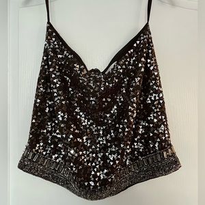 Vintage sequinned beaded mini skirt